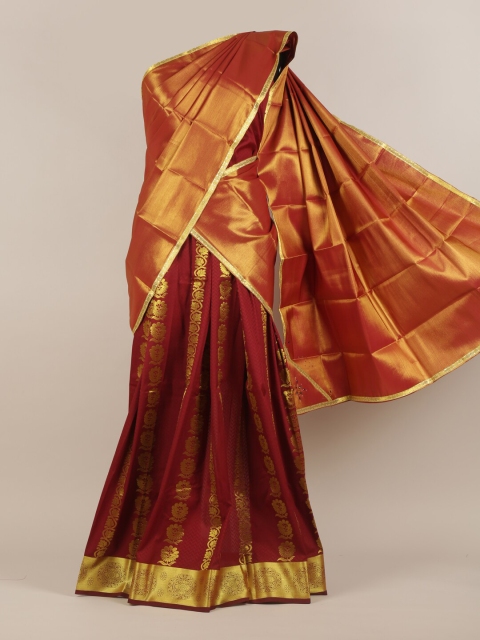 

Pothys Women Rust & Maroon Traditional Half Saree
