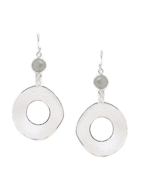 

Fabindia Silver-Toned Contemporary Drop Earrings