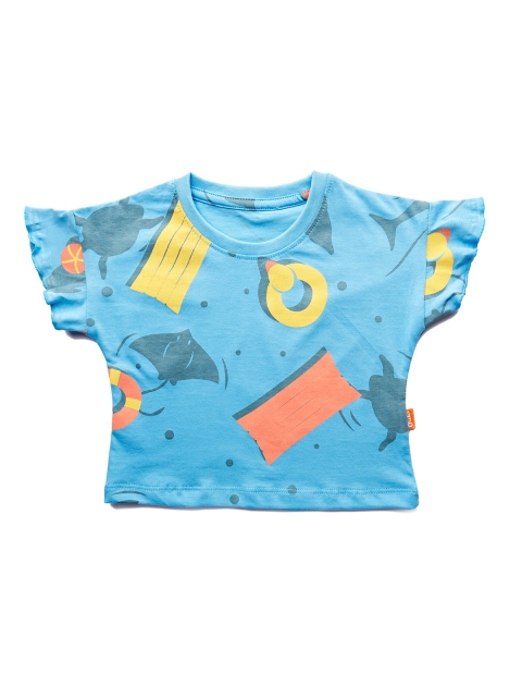 

You Got Plan B Girls Blue Printed T-shirt