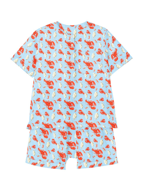 

THE BABY ATELIER Unisex Kids Blue & Orange Printed Night suit
