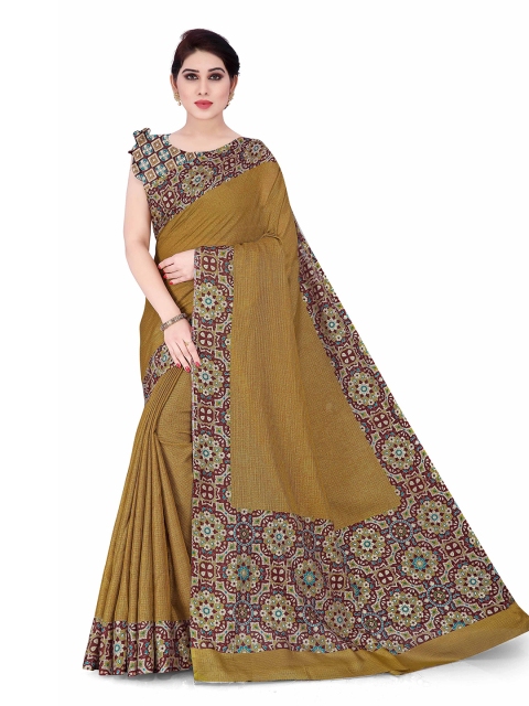 

KALINI Mustard Supernet Kota Doria Printed Saree