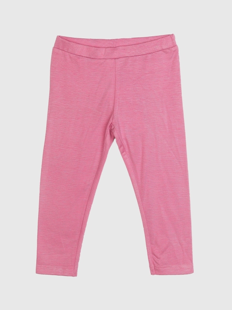 

Peppermint Girls Pink Solid Leggings