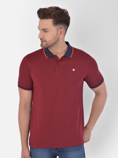 

COBB Men Maroon Polo Collar T-shirt