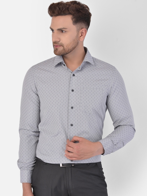 

COBB Men Grey Printed Casual Shirt