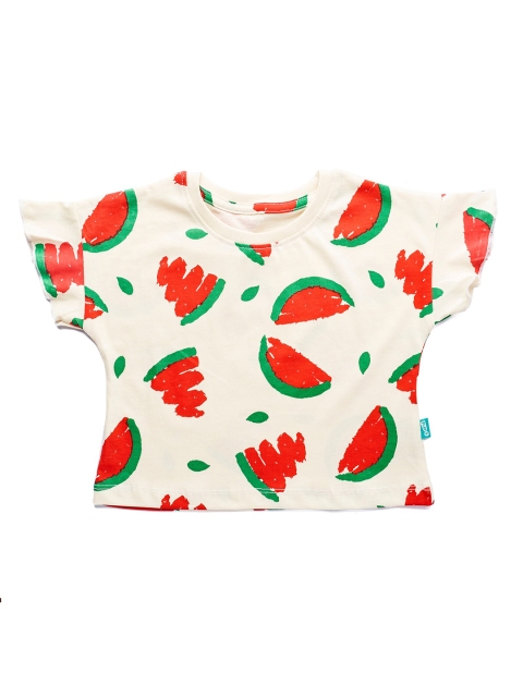 

You Got Plan B Girls Off White Printed Extended Sleeves T-shirt