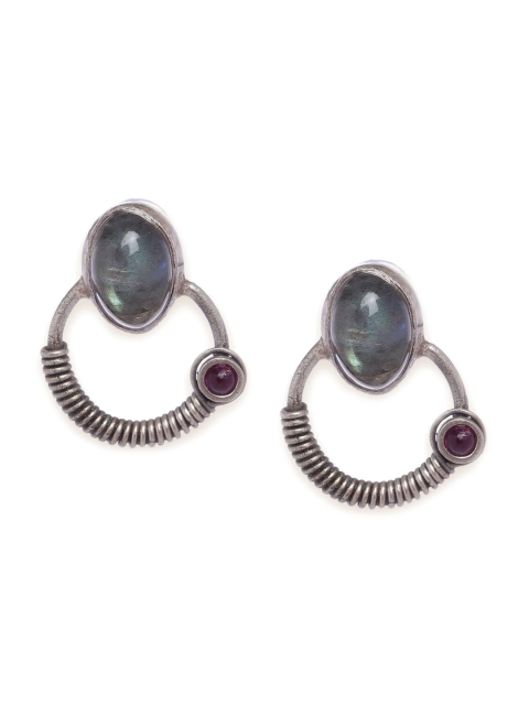

Fabindia Silver-Toned Contemporary Drop Earrings