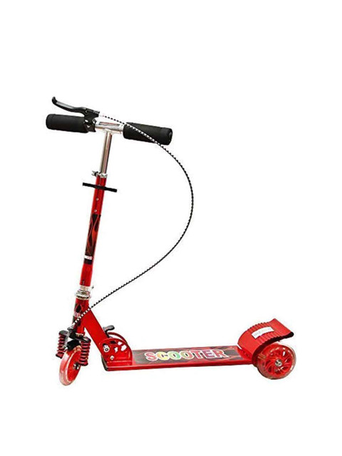 

Wembley Toys Kids Red Foldable 3 Wheeler Skate Scooter with Front Suspension & Hand Brake