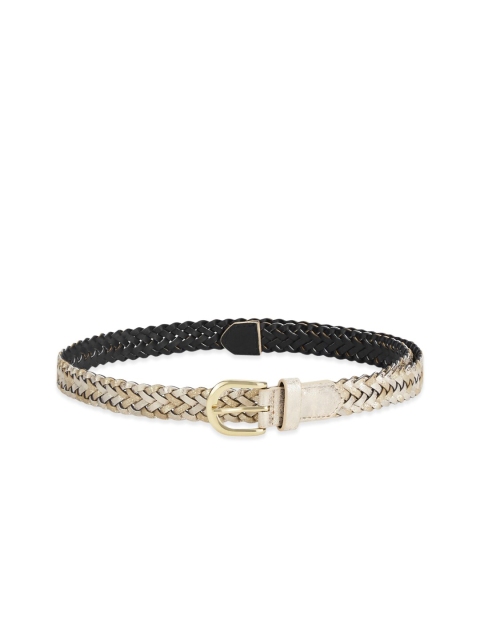 

Forever Glam by Pantaloons Women Gold-Toned Textured PU Belt