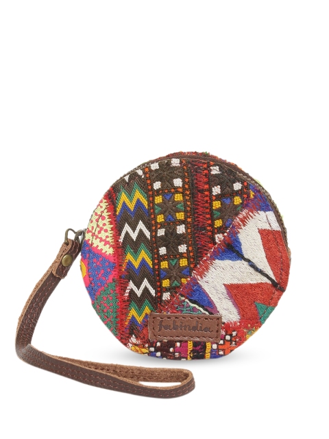 

Fabindia Multicoloured Leather Structured Sling Bag, Multi