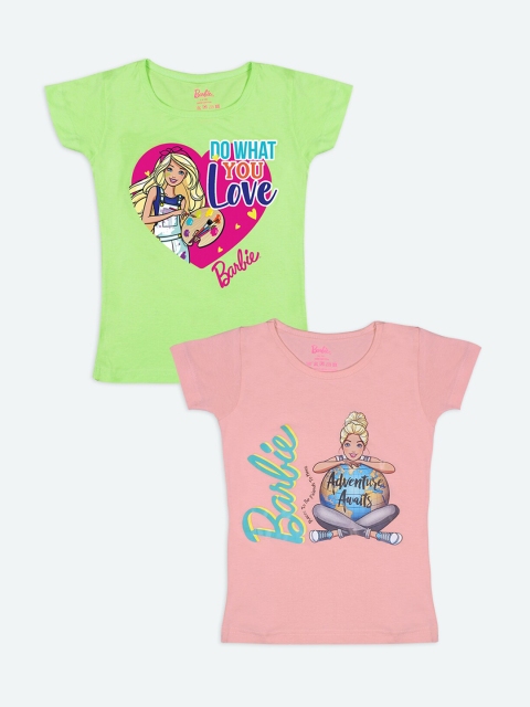 

Barbie Girls Pack of 2 Barbie Printed T-shirt, Multi