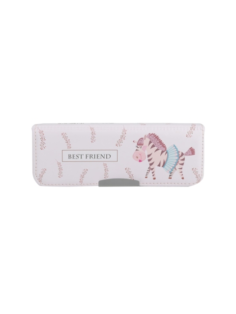 

QIPS Girls Pink & White Printed Pencil Box