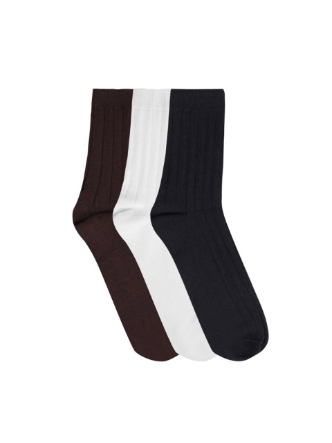 

N2S NEXT2SKIN Men Pack Of 3 Cotton Calf-Length Socks, Brown