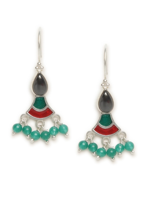 

Fabindia Silver-Toned Contemporary Drop Earrings