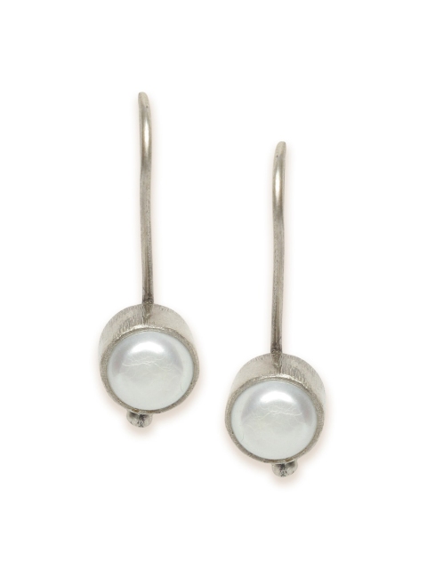 

Fabindia Silver-Toned Classic Drop Earrings