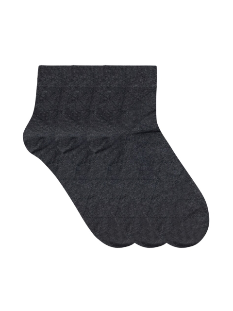 

N2S NEXT2SKIN Men Pack Of 3 Charcoal Grey Checked Seamless Cotton Socks