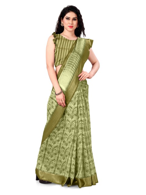 

KALINI Women Green Printed Cotton Saree