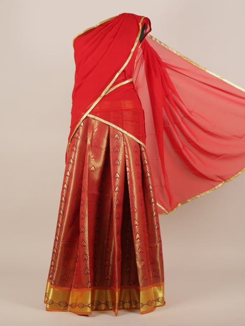 

Pothys Red Polychiffon Dhavani Saree