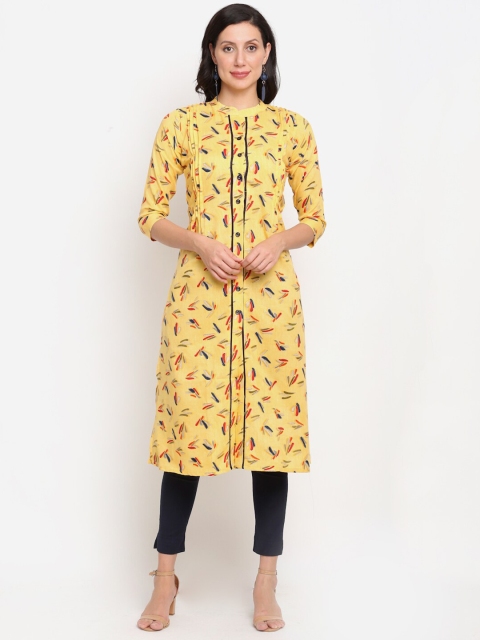 

Lovely Lady Women Yellow Printed Kurta