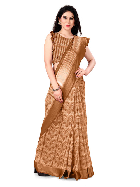 

KALINI Women Brown Printed Cotton Saree