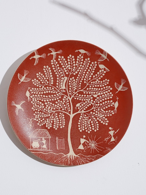 

Fabindia Brown & Beige Vriksh Warli Wall Plate Wall Decor