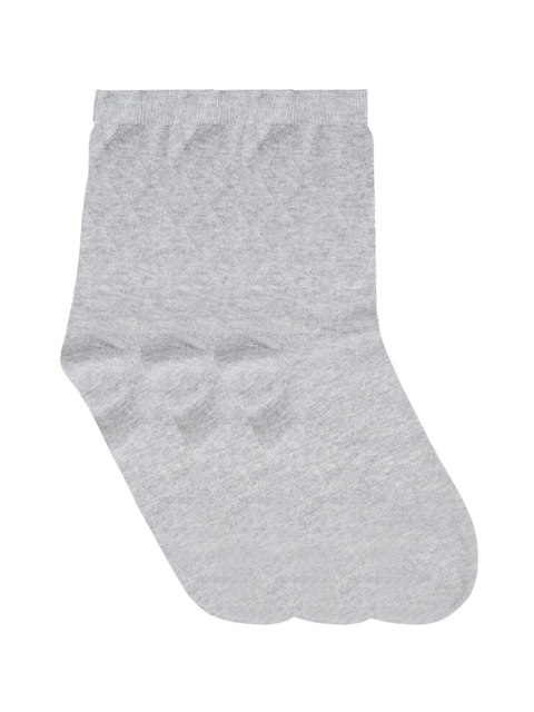 

N2S NEXT2SKIN Men Pack Of 3 Grey Solid Cotton Calf-Length Socks