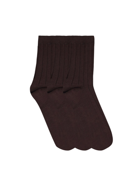 

N2S NEXT2SKIN Men Pack Of 3 Brown Solid Calf-Length Socks