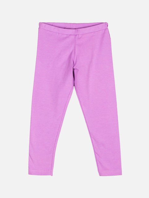 

Peppermint Girls Lavender-Colored Solid Ankle Length Leggings