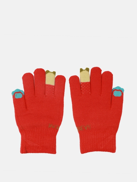 

FabSeasons Girls Orange Solid Acrylic Woolen Winter Gloves