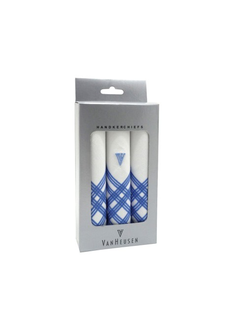 

Van Heusen Men White & Blue Pack of 3 Printed Handkerchieves