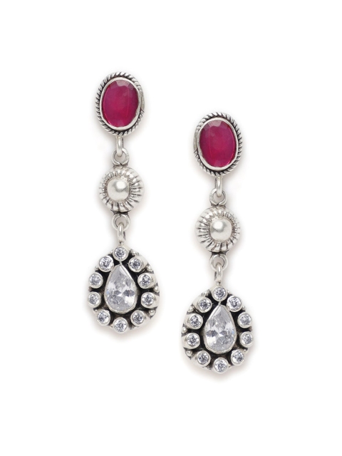 

Fabindia Silver-Toned Contemporary Drop Earrings