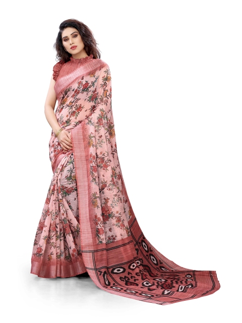 

KALINI Women Pink Printed Cotton Saree