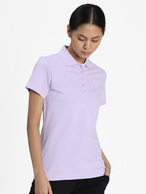 

Puma Women Lavender Polo Collar T-shirt