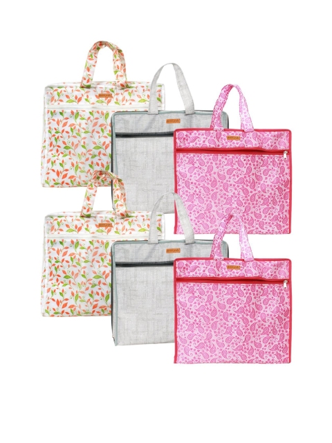 

prettykrafts Women Set Of 6 Printed Saree Covers, White