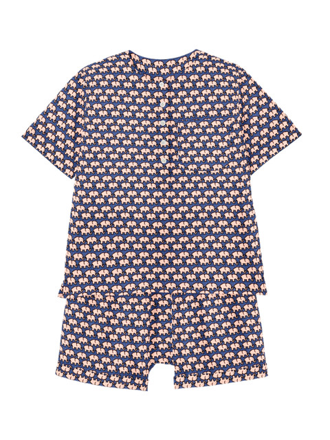 

THE BABY ATELIER Unisex Kids Blue & Pink Printed Night suit