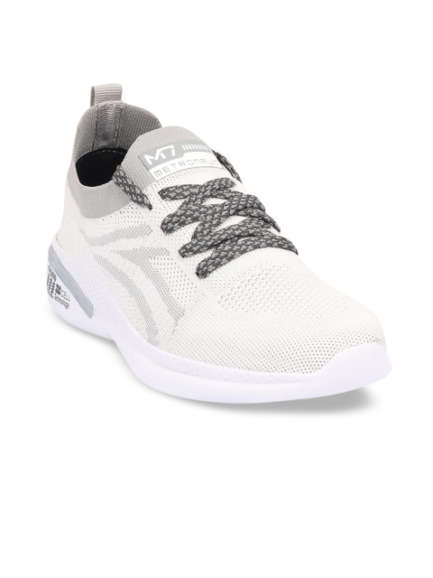 

M7 by Metronaut Men White Woven Design Mesh Sneakers