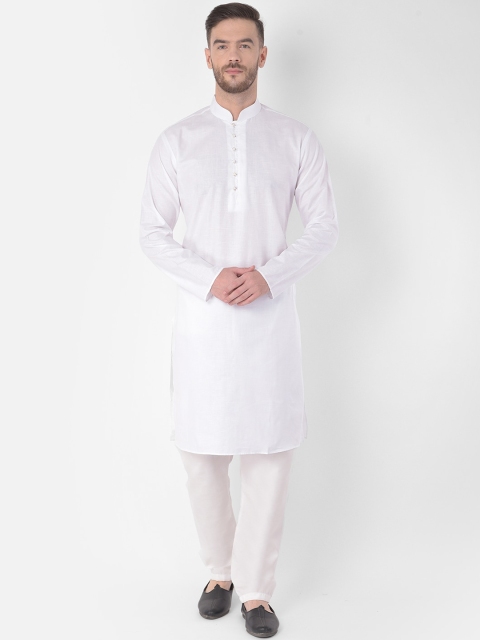

SG LEMAN Men White Pure Cotton Kurta with Pyjamas