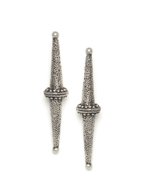 

Fabindia Silver-Toned Contemporary Drop Earrings