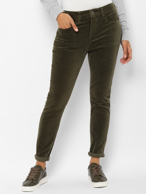

AMERICAN EAGLE OUTFITTERS Women Olive Corduroy Jeggings