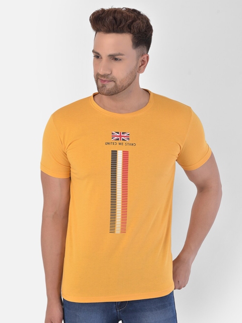 

COBB Men Yellow Printed T-shirt
