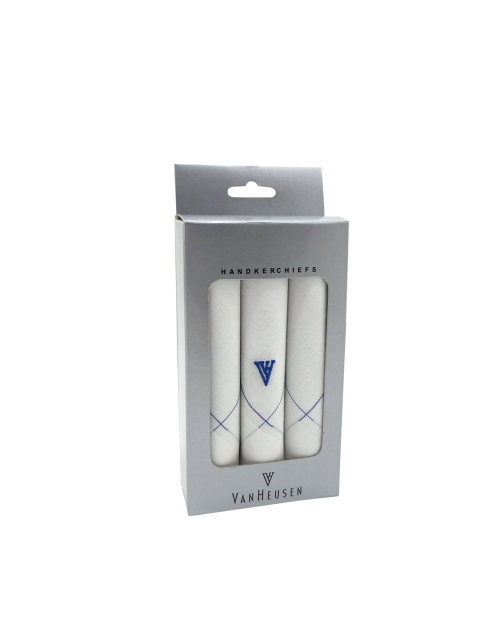 

Van Heusen Pack of 3 White & Blue Cotton Handkerchiefs