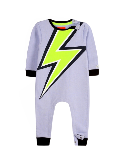 

Cherry Crumble Boys Lavender & Fluorescent Green Printed Bodysuit