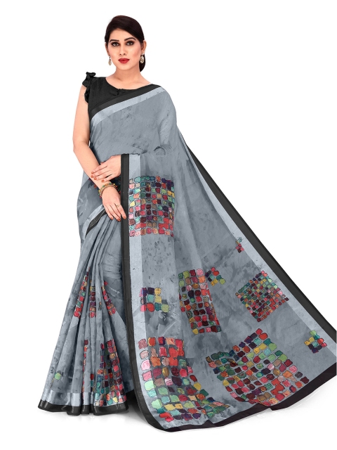 

KALINI Women Grey Geometric Saree