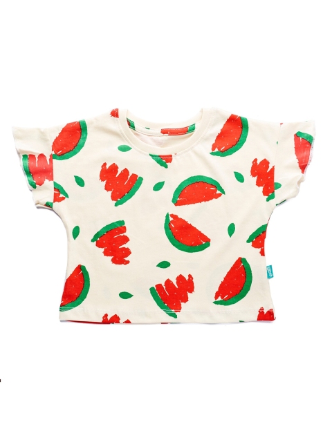 

You Got Plan B Girls Off White Printed Extended Sleeves T-shirt