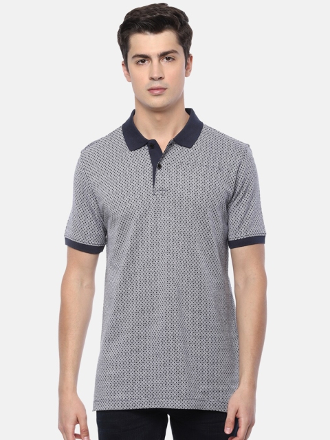 

Van Heusen Men Grey Printed Polo Collar T-shirt
