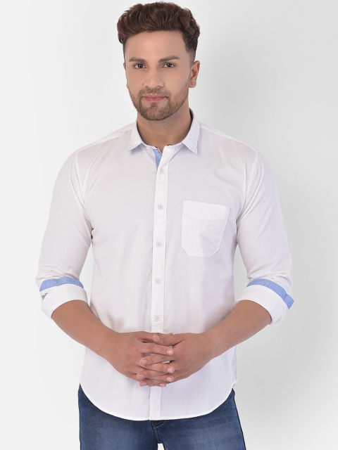 

COBB Men White Slim Fit Casual Shirt