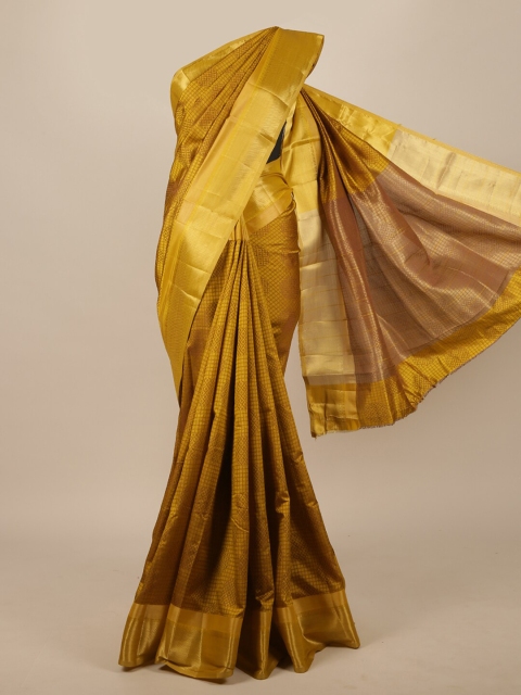 

Pothys Mustard Woven Design Jute Silk Saree