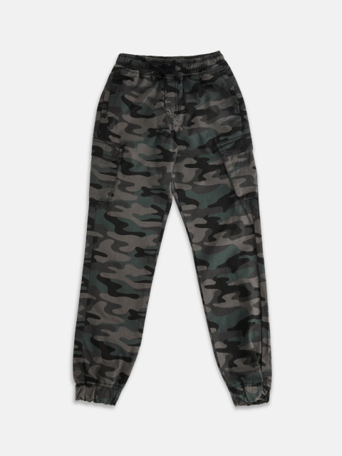 

Pantaloons Junior Boys Olive Green Camouflage Printed Joggers Trousers