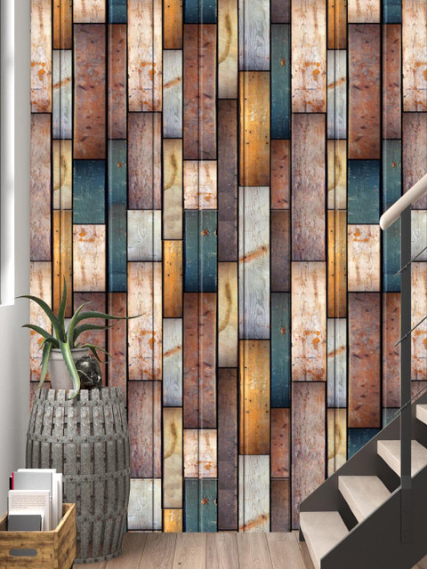 

Jaamso Royals Blue & Brown Set of 5 Printed Self Adhesive 3D Wallpapers