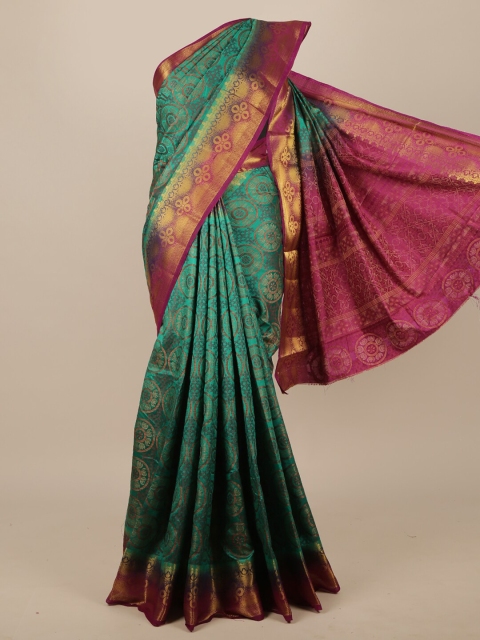 

Pothys Green & Pink Woven Design Jute Silk Saree