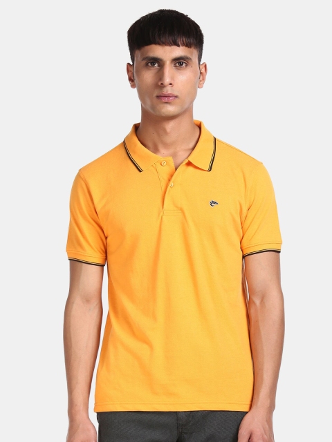 

Ruggers Men Orange Polo Collar T-shirt